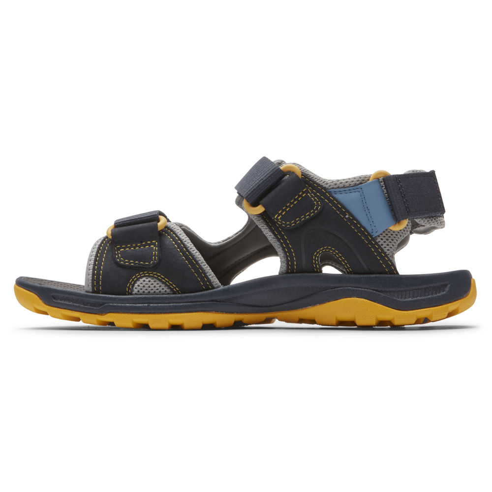 Rockport Sandals For Mens Blue - Trail Technique Adjustable Velcro - JV5398762